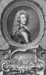 Frederick, Duke of Schomberg (1615-90) engraved by Jacobus Houbraken (1698-1780)