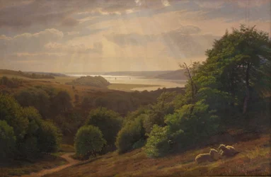 View from Vesterskov near Mariager; the Fjord in the Background