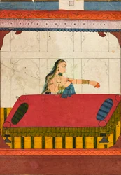 A forlorn lover, fragment from a Rasamanjari, ca. 1710-1715