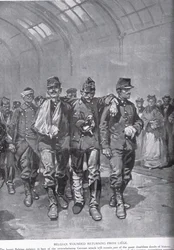 Belgian wounded returning from Liège, from 