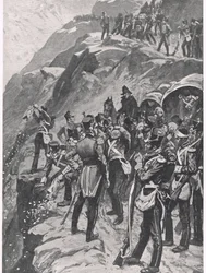 The Retreat to Corunna: Hurling the Silver down the Mountainside, illustration from 