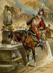 Illustration to the Book The Surprising Adventures of Baron Münchhausen by Rudolph Erich Raspe, 1896