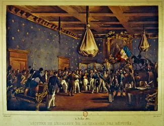 Reading the Address of the Chamber of Deputies at the Hotel de Ville, Paris on 31 July 1830