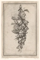 Trophy with Eagle, Vase, and Helmet