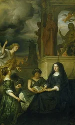 Allegory on the Memory of Frederik Hendrik (1584-1647), Prince of Orange, with the Portrait of his Widow Amalia van Solms
