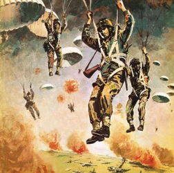British 1st Airborne Division Dropping on Arnhem on 17th September