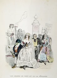 The Wedding of the Puff and the Advertising (Cartoon on the Abundance of Press Advertising)