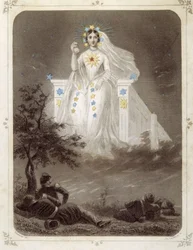 Stars: Woman representing La belle étoile - by Grandville