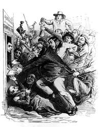The shareholders (engraving after drawing by Jean Ignace Isidore)