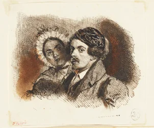 Double portrait of Grandville and Henriette