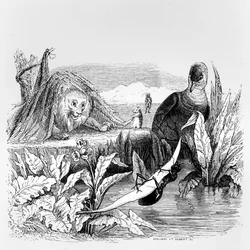 The Dove and the Ant and the Lion and the Rat, illustration for 