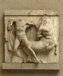 A Lapith Killing a Centaur, Metope XXVII from the South Side of the Parthenon, 447-432 BC