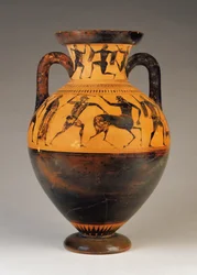 Attic Black-Figure Neck Amphora with Heracles Pursuing a Centaur, c.530 BC