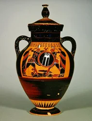 Belly Amphora Depicting Priam and Achilles, c.550 BC