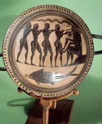 Cup Showing Ulysses Blinding Polyphemus, Black-figure Pottery, Greek Civilization, 6th Century BC