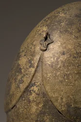 Helmet with Phallic Applique, Chalcidian (detail)