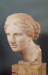 The Kauffmann Head, Head of Aphrodite, copy of the Aphrodite of Cnidus after Praxiteles, fl. 375-40 BC, c. 150 BC