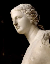 Venus de Milo, detail of the head, Hellenistic period, c. 100 BC, marble