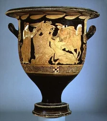 Attic red-figure bell krater depicting Boreas with Oreithya