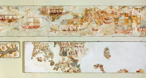 Naval Expeditions, Akrotiri Fresco, Thera (Today Santorini), Greece, Minoan Civilization