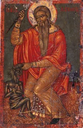 Saint Charalambos with Devil