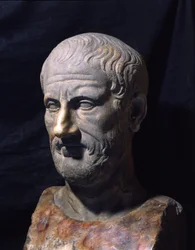 Representation of the Greek philosopher Theophrastus (372-287 BC)