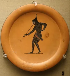 Black-figured plate, made in Athens