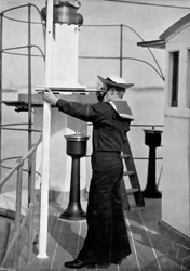 A Look-out on the Bridge of a British Warship