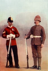 Colour-Sergeant and Private in Khaki, Gloucester Regiment