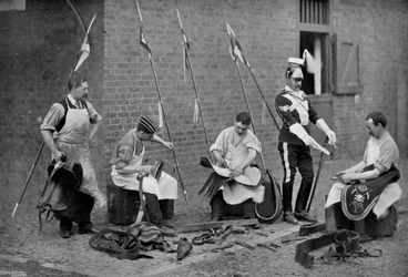 Saddlers of the 17th Lancers at work