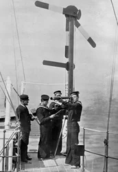 Signalling by Semaphore on Board HMS Camperdown, 1895
