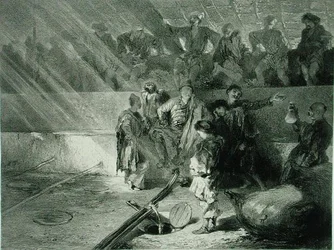 Winemaking in Kahetie, Georgia, plate 31 from a book on the Caucasus, engraved by Adolphe Mouilleron published by Alfred Leon Lemercier, Paris