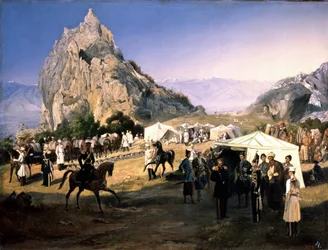 The Nijni-Novgorod Dragoon Regiment in Bivouac at Karaagach