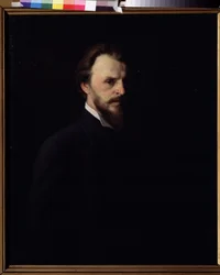 Self portrait. Painting by Grigori Grigoryevich Myasoyedov (1834-1911)