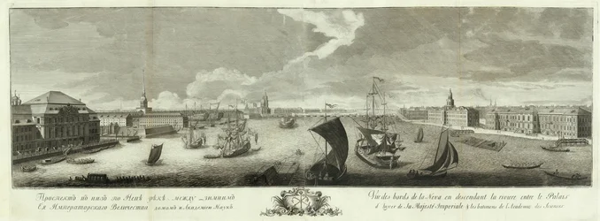 View of the Neva Downstream between the Winter Palace and the Academy of Sciences Book to the 50th anniversary of St Petersburg