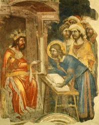 Stories of Joseph and his brothers, by Ridolfo Guariento or Guariento of Arpo, fresco, Galilean Academy of Science, Literature and Art, formerly Patavina, Padua, Italy