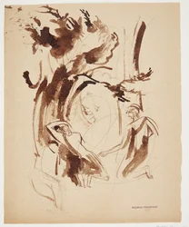 Antique Scene with Kneeling and Lying Figure under a Tree