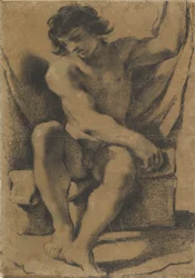 Seated Nude Young Man in Nearly Frontal View, ca. 1618