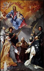 Altarpiece of the Plague: Virgin and Child with St Petronius, St Francis, St Ignatius, St Francis Xavier, Proculus of Bologna and Florian