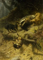 Dachshunds on a Badger, 1882
