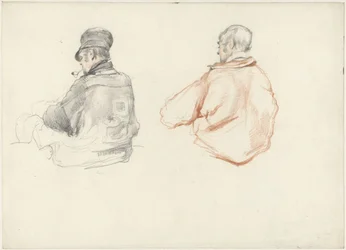 Two Studies of a Seated Man, Seen from the Back