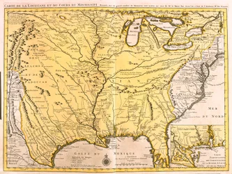Map of Louisiana and the Mississippi River