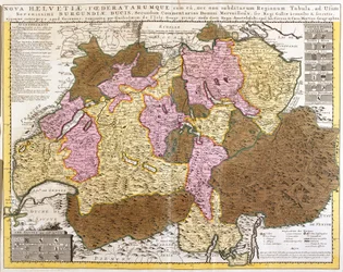 Map of the Swiss Federation (etching)