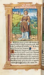 Printed Book of Hours (Use of Rome): fol. 100v, St. Stephen