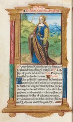 Printed Book of Hours (Use of Rome): fol. 109v, St. Catherine