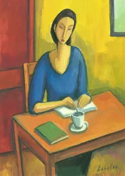 Girl with Books and Coffee, 2010