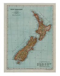 Map of New Zealand, c1910