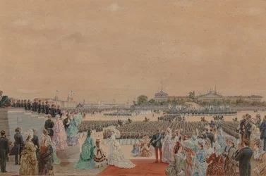 The solemn service on the occasion of the bicentenary of Peter I, on Senate Square, 30 May 1872