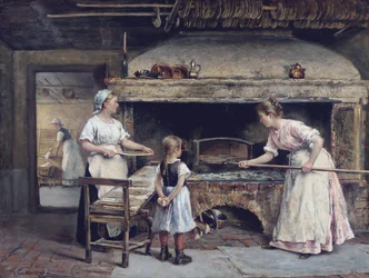 Inside a bakery