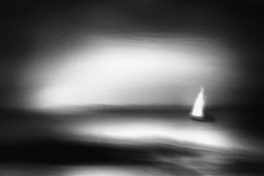 Lone Sailboat Serene Sea